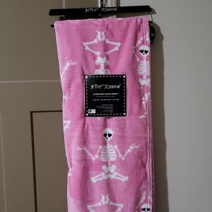 Betsey Johnson Pink Skeleton Throw